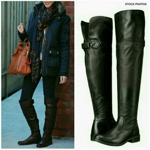 Frye Shirley Over The Knee Tall Riding Boot in Black Size 7M - Picture 1 of 15